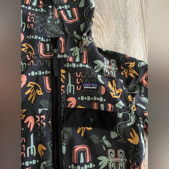 Patagonia Kids' Baggies Jacket Dark Grey Geometric Patterns - Size Large - Picture 2 of 9